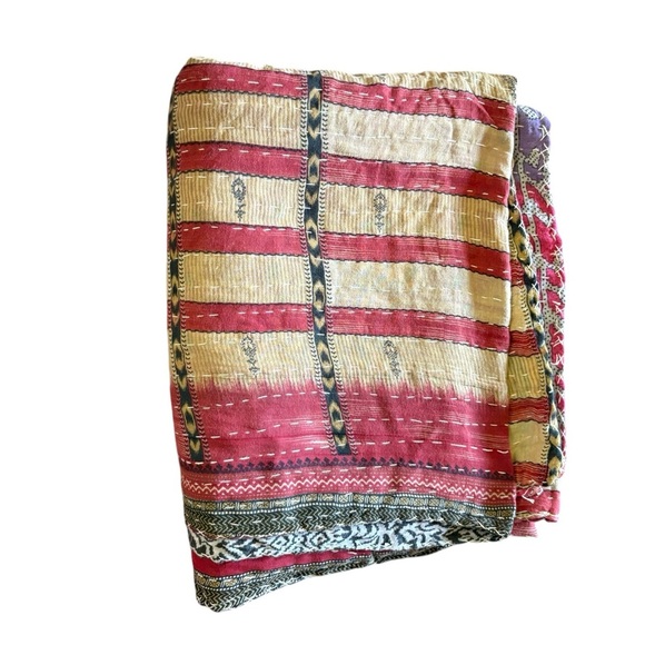 Boho Colorful Patchwork Kathna Reversible Quilt - Picture 8 of 16